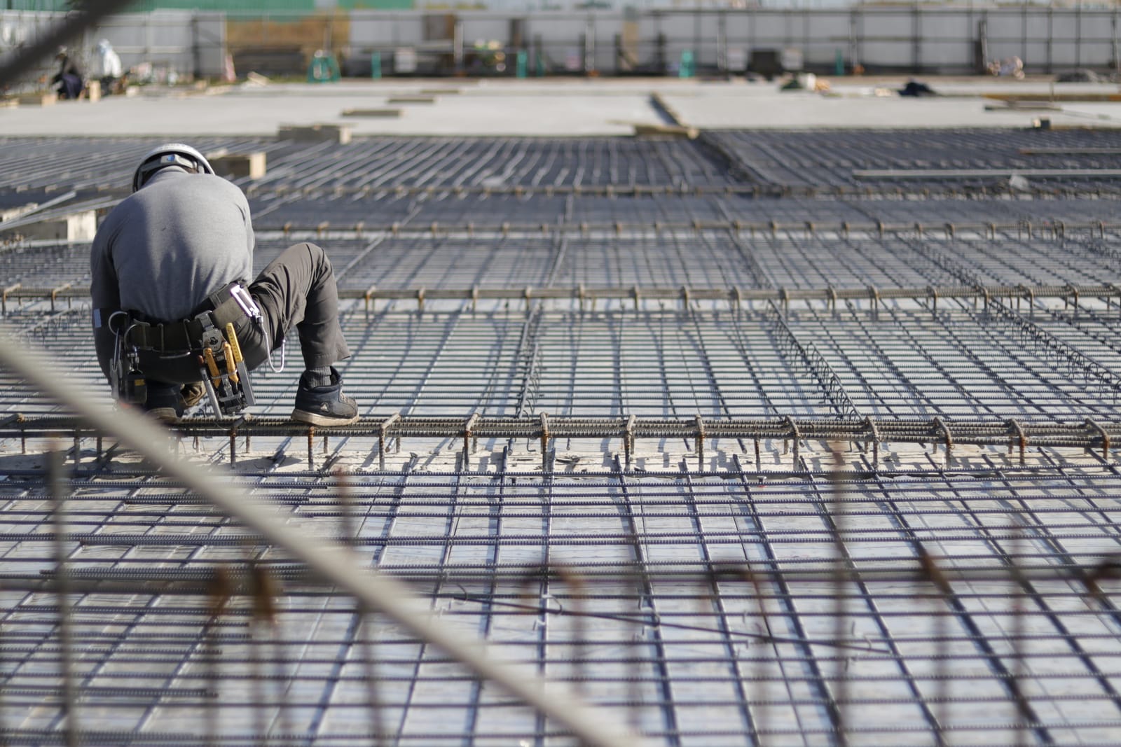 Obra en construcción — armado de losa
